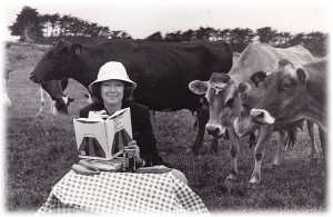 Marsha Sinetar with cows
